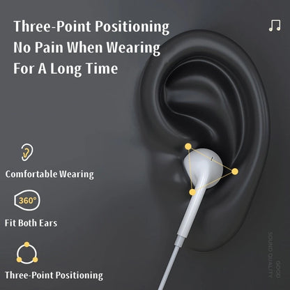 TypeC Wired Headphone Suitab For iPhone15 16 Earbuds Xiaomi 17 15 14 13 12 3.5MM AUX Redmi K40 Huawei Samsung Laptop With Mic
