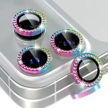 Bling Glitter Diamond Metal Frame Camera Protector For IPhone 18 Pro Max 17 Pro 17 Alloy Lens Tempered Glass Film Ring Cover Cap