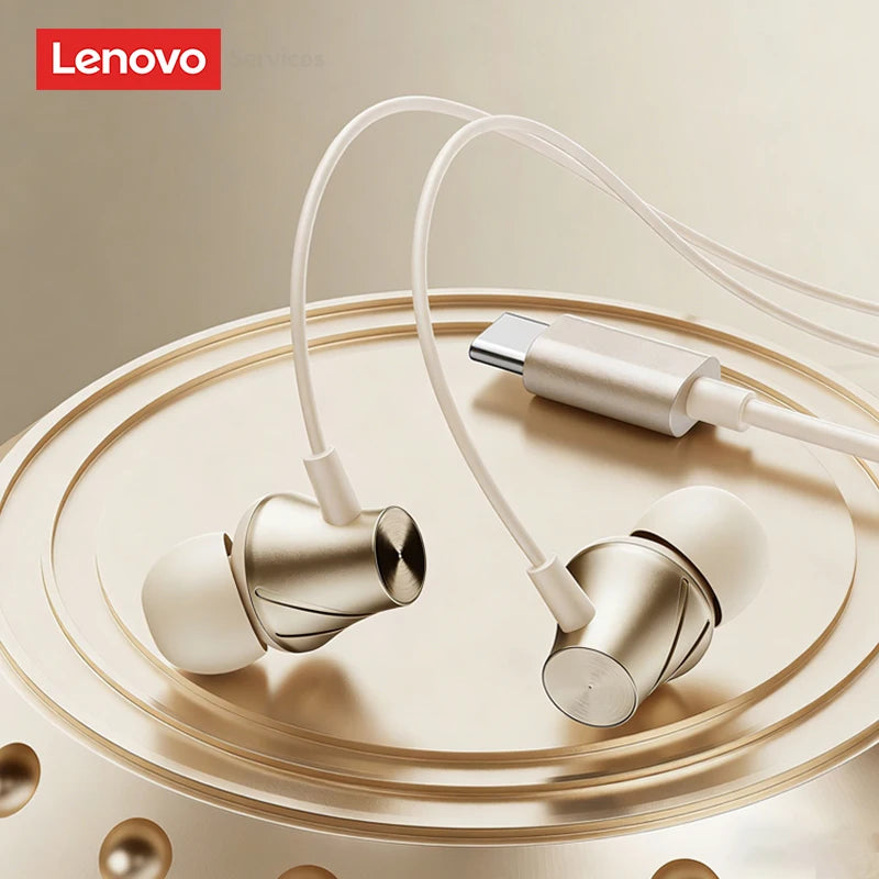 Lenovo Wired Earphone 3.5mm TypeC Semi-in-Earphones For Xiaomi Samsung Huawei Mobile Phones Tablets Desktops Laptops Headphones