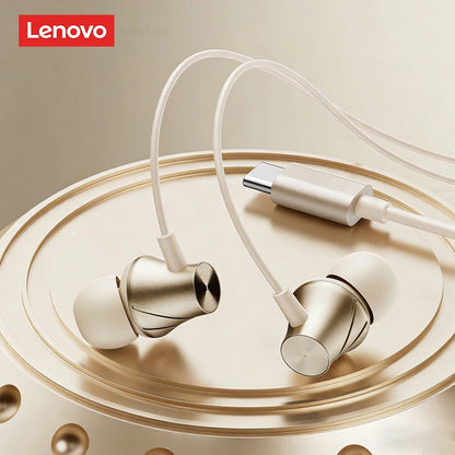 Lenovo Wired Earphone 3.5mm TypeC Semi-in-Earphones For Xiaomi Samsung Huawei Mobile Phones Tablets Desktops Laptops Headphones