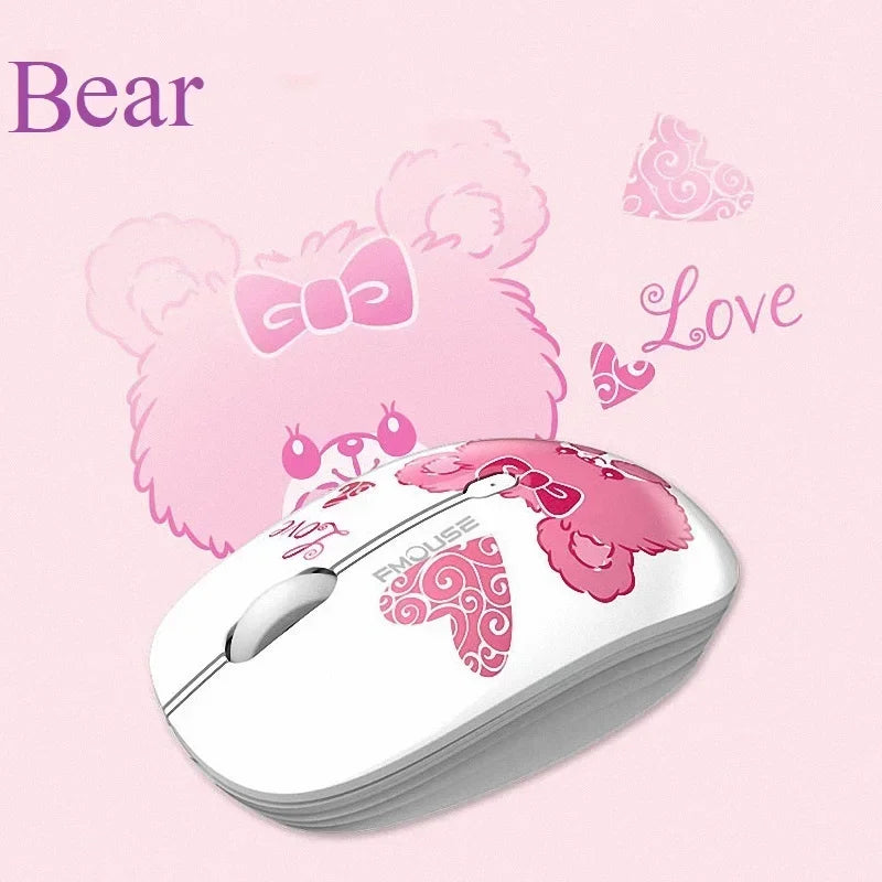 Wireless Mouse for Apple Lenovo Office Creative Cartoon Silent Water Transfer Iris Beautiful Appearance Cute Girl Wireless Mouse