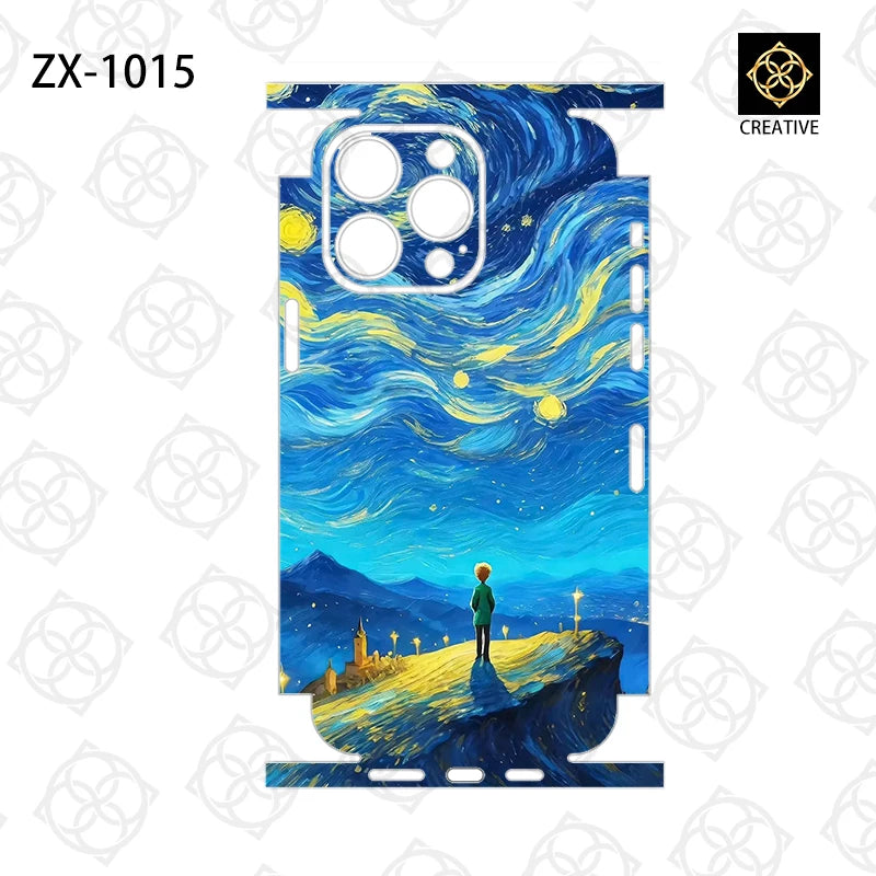 For iPhone 14 13 Pro Max 12 Mini 15 16 Colorful 3M Film Wrap Stickers Cases Back Cover Decal Skin  Film Protector Sticker