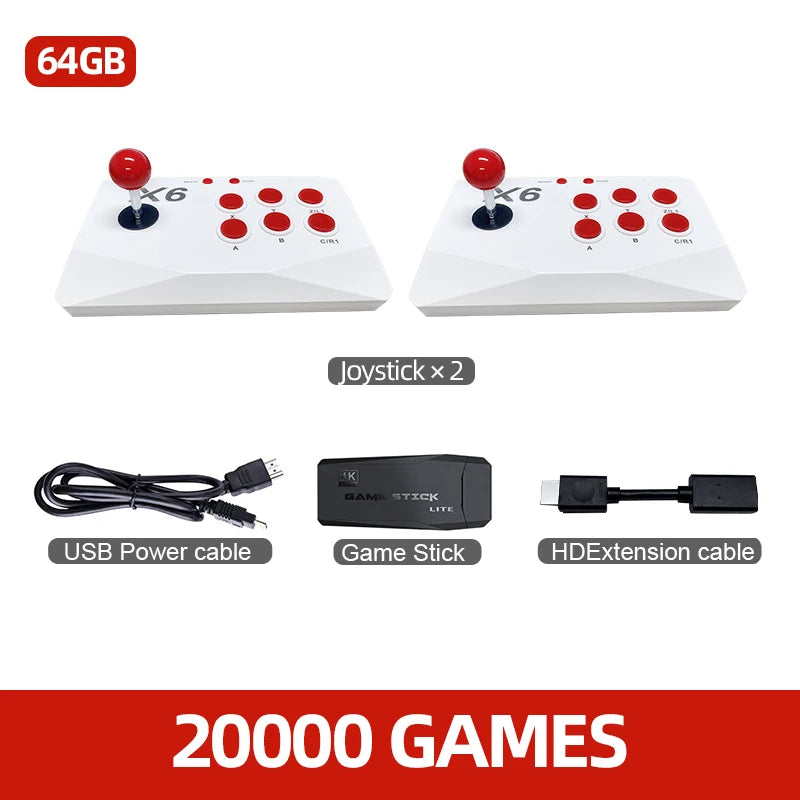 VILCORN Arcade Video Game Console 4K TV Game Stick with Double Arcade Joysitck Games For MAME/Sega/PS1/Atari Kid Gift
