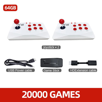 VILCORN Arcade Video Game Console 4K TV Game Stick with Double Arcade Joysitck Games For MAME/Sega/PS1/Atari Kid Gift