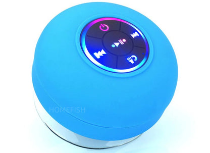 HOMEFISH Portable Waterproof Bluetooth Shower Speaker with RGB Light Suction Cup Wireless Speaker for Bathroom Kitchen Party etc