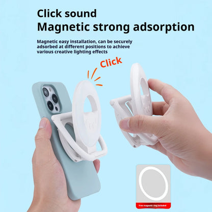 Magnetic Mobile Phone Fill Light Live Streaming Camera Beauty Light RGB Pocket Full-color LED USB Charging Photo Ambient Light