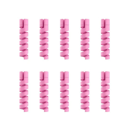 10pcs Silicone Data Cables Protector Winder Pipe Flexible Phone Charge Cable Spiral Winder Cords For Phone USB Charger Wires