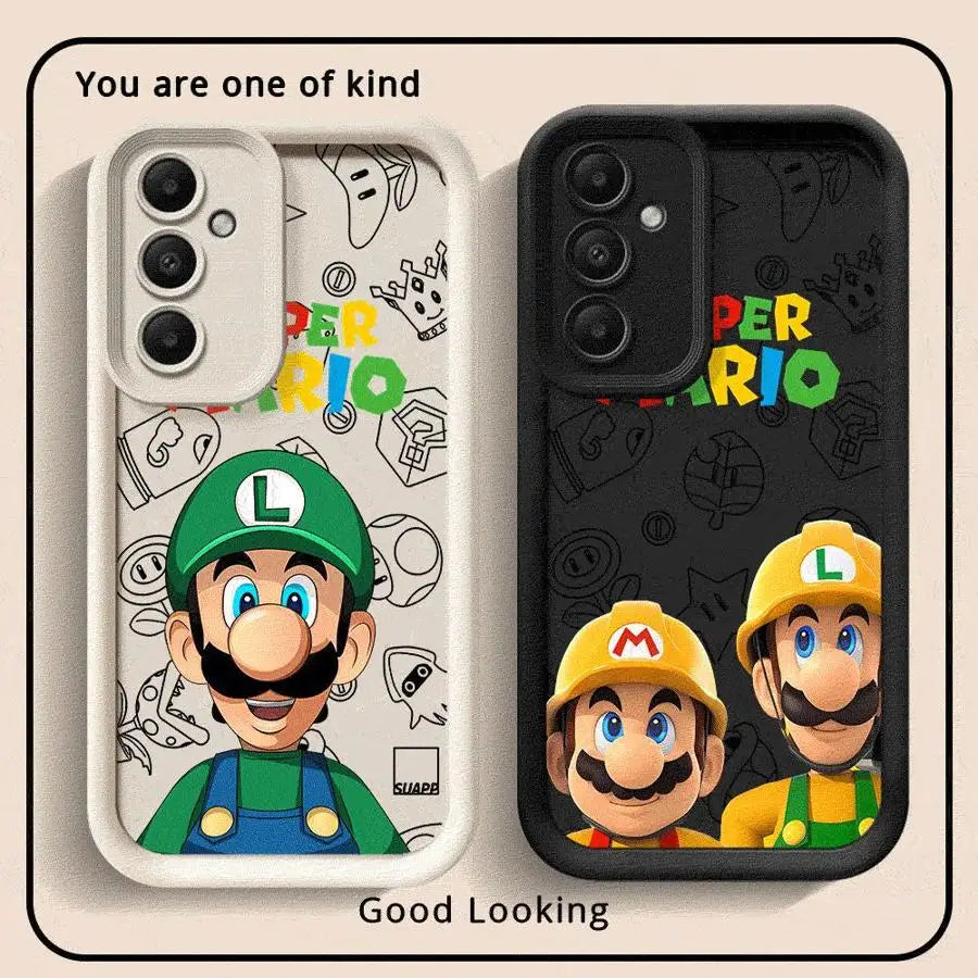 Super M-Marios Bros Phone Case for Galaxy A12 A13 A14 4G 5G A13 A22 A16 5G A23 4G 5G A24 4G A32 4G 5G A33 5G A34 5G Matte