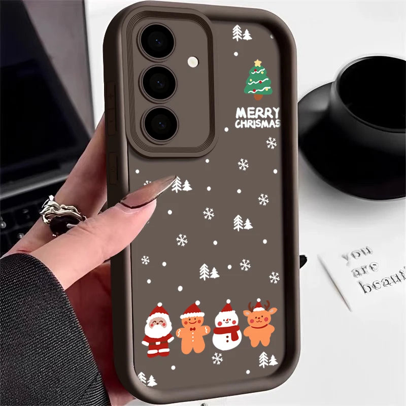 Christmas New Year TPU Case For Samsung Galaxy S25 Edge S23 S24 Ultra S24 FE A17 A55 A54 A15 A16 A36 A35 A25 A56 5G Phone Cover