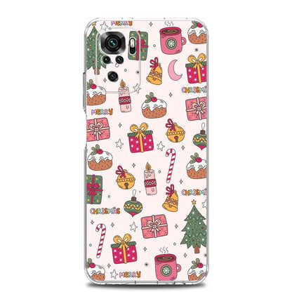 Phone Case For Xiaomi Redmi Note 14 13 12 4G 9S 9 10 11 Pro Plus 5G 14C 13C 12C 10C 9A Clear Soft TPU Cover Cartoon Christmas