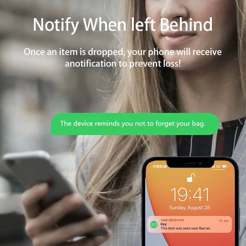 Smart Bluetooth GPS Tracker Work with Apple Find My APP ITag Anti Lost Reminder Device MFI Rated Locator Car Key Pet Kids Finder