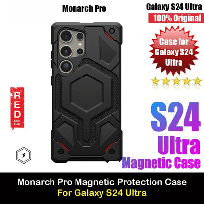 Kevlar Monarch Pro Serie High Qualitiy Drop Protection Case with Magnetic Charging Compatible for Samsung Galaxy S24 Ultra Cover
