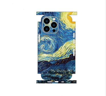 Colorful Decal Skin For iPhone 15 14 13 12 11 Pro Max Cases Universe Astronaut Cover Protector Wrap Ultra Thin Stickers