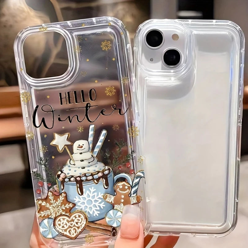 Christmas-themed phone case，Suitable for iPhone 17, 16, 15, Plus, Pro, Max series of mobile phones - for use as a gift