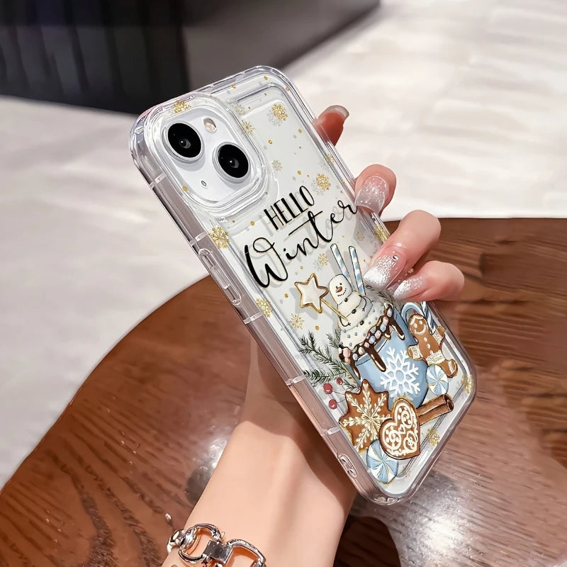 Christmas-themed phone case，Suitable for iPhone 17, 16, 15, Plus, Pro, Max series of mobile phones - for use as a gift