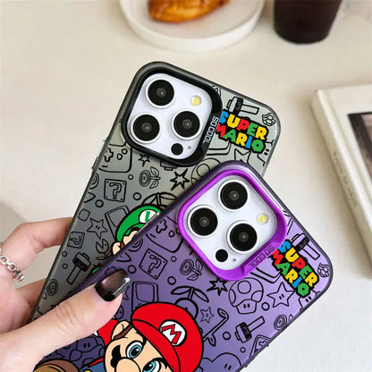Cartoon S-Super M-Mario Bros Phone Case For iPhone 16 15 14 13 12 11 Pro Max XS Max XR 7 8 Plus Shockproof Silicone Matte Cover