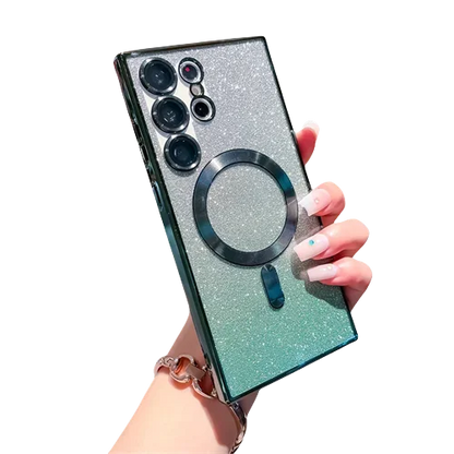 Sparkle Cover For Samsung Galaxy S25 S24 S23 Plus S22 S21 S20 FE S24FE S23FE S21FE S20FE Glitter Note 20 Ultra A56 MagSafe Case