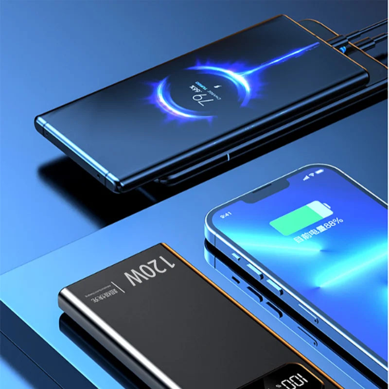 Xiaomi 120W Super Fast Charging 200000mAh High Capacity Power Bank Battery Digital Display Power Bank For Iphone Samsung Huawei