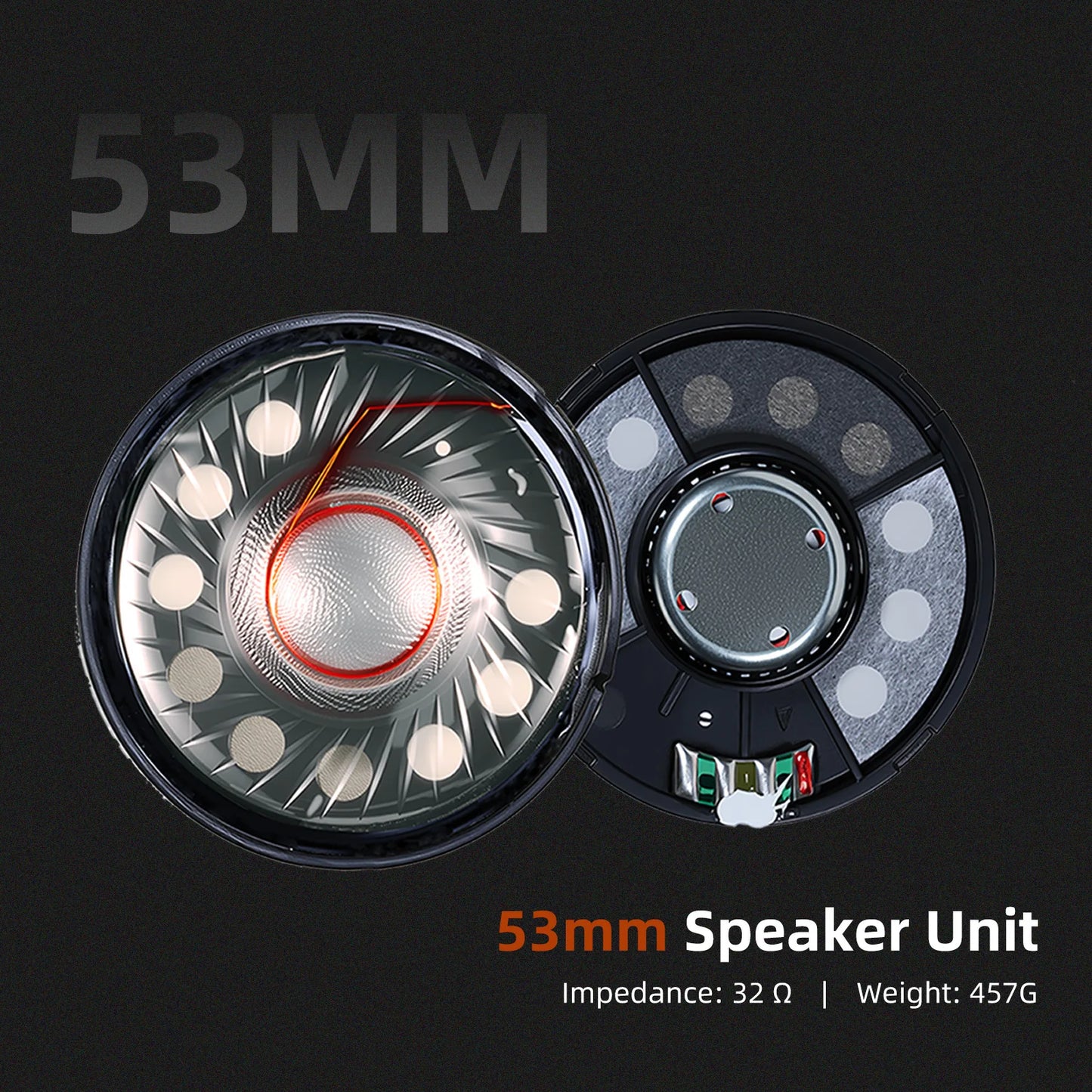 Hellodigi HD11 Headsets 53MM Speaker Open-Back HIFI Wooden Headphones With Dual 3.5mm Detachable Cable Retro-Vintage Style