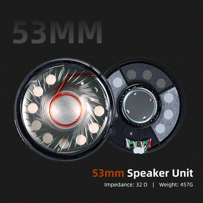 Hellodigi HD11 Headsets 53MM Speaker Open-Back HIFI Wooden Headphones With Dual 3.5mm Detachable Cable Retro-Vintage Style