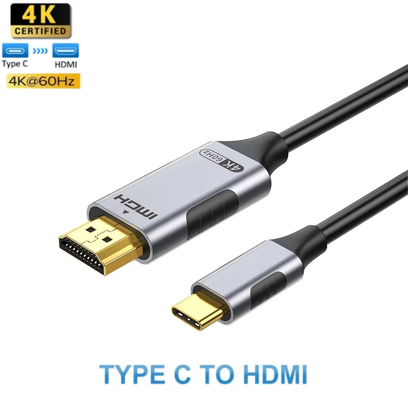 8k@60hz USB C to HDMI cable 4k@120hz Type C to HDMI 2.1 Thunderbolt 4 Compatible HDTV Cable for PC MacBook Pro HUAWEI
