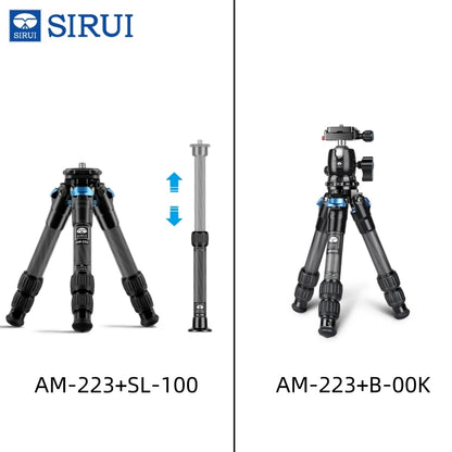 SIRUI Portable Mini Tripod Kit With Center Column/Video Head Compact Tabletop Tripods For Camera/Photo/Phone AM-223 Series