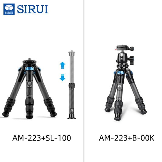 SIRUI Portable Mini Tripod Kit With Center Column/Video Head Compact Tabletop Tripods For Camera/Photo/Phone AM-223 Series