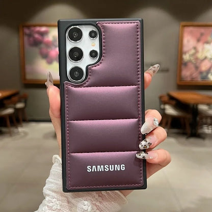Luxury Down Jackets Air-Bags Silicone Phone Case Samsung Galaxy S25 S24 Ultra S23 S22 Ultra S25 Plus Shockproof Soft TPU  Cover