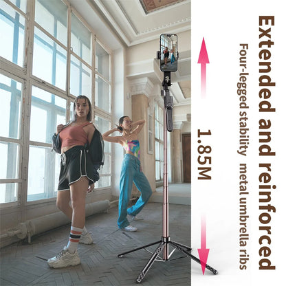 2025 NEW 1850mm Monopod Remote Shutter for iPhone Samsung Xiaomi Phone Holder four Tripod Wireless Bluetooth Selfie Stick