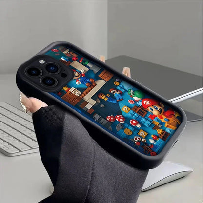 Cartoon Super M-Marios Bros Case for iPhone 16 E 15 Pro Max 14 Plus 13 12 Mini 11 Pro Max XS X 8 7 SE Liquid Silicone Back Cover