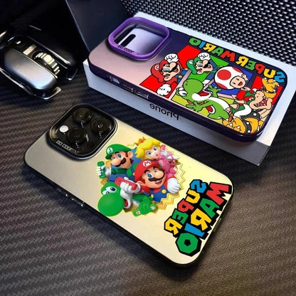 CARTOON T-The S-Super Mario Bros Movie  phone case FUNDA for iPhone 12 13 14 15 16 Max Pro Plus Mini Silver lMDaser Color Cover