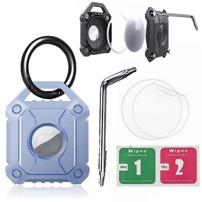 Waterproof AirTag Keychain Holder tag Lock Case Wire Cable,  Anti-Lost Protective Case with Keyring for Luggage, Key, Backpack
