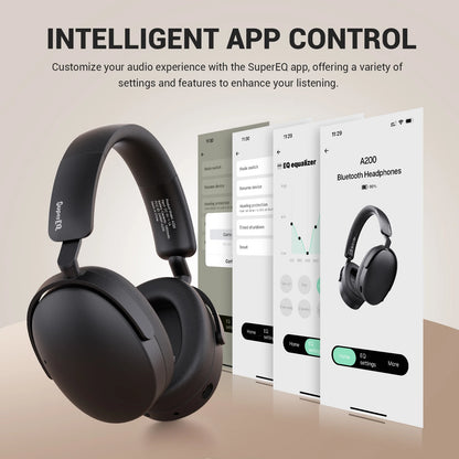 OneOdio SuperEQ A200 Wireless Noise Cancelling Headphones 38dB ANC Over-Ear Bluetooth Headset 6 ENC MIC 100H Play Time