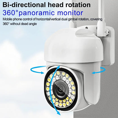 8X Zoom IP66 Wifi IP Wireless Security Surveillance  PTZ Camera Indoor Outdoor Cameras Tracking Two-way Audio HD Night Color Cam
