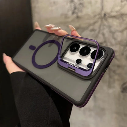 For Magsafe Magnetic Metal Lens Protection Stand Case For  Galaxy Samsung S25 S24 S23  S22 Ultra Plus FE Shockproof Cover Bumper