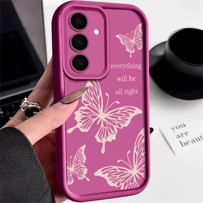 Butterfly Case For Samsung Galaxy S25 S24 S23 S22 Ultra S21 S24 FE A14 A34 A15 A35 A52 A53 A54 A16 A56 5G Shockproof Soft Cover