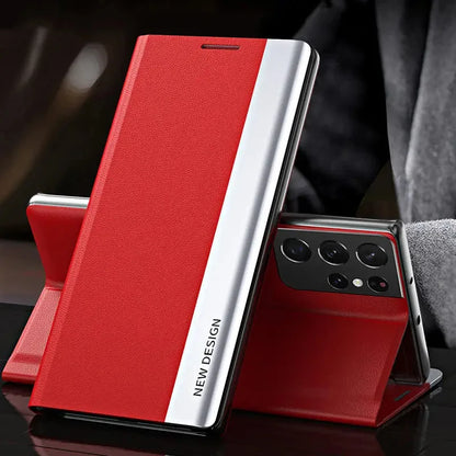Luxury Leather Flip Case For Samsung Galaxy S25 S24 S23 S22 S21 S20 Ultra Plus S25 Edge S23 S21 S24 FE Note 20 Ultra Stand Cover