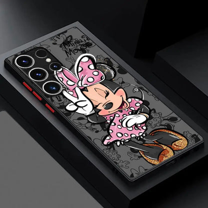 Cool Disney Mickey Minnie Matte Case for Samsung Galaxy S24Ultra S23 S25 Ultra S20 FE S21 S22 Plus S10 S9 S23 5G Phone Cover