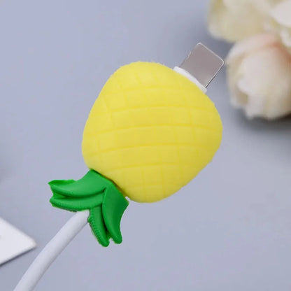 Cute Fruits Cable Protector Cartoon Charger Protector Cable Winder Organizer Data Line Cord Protective Cover For iPhone