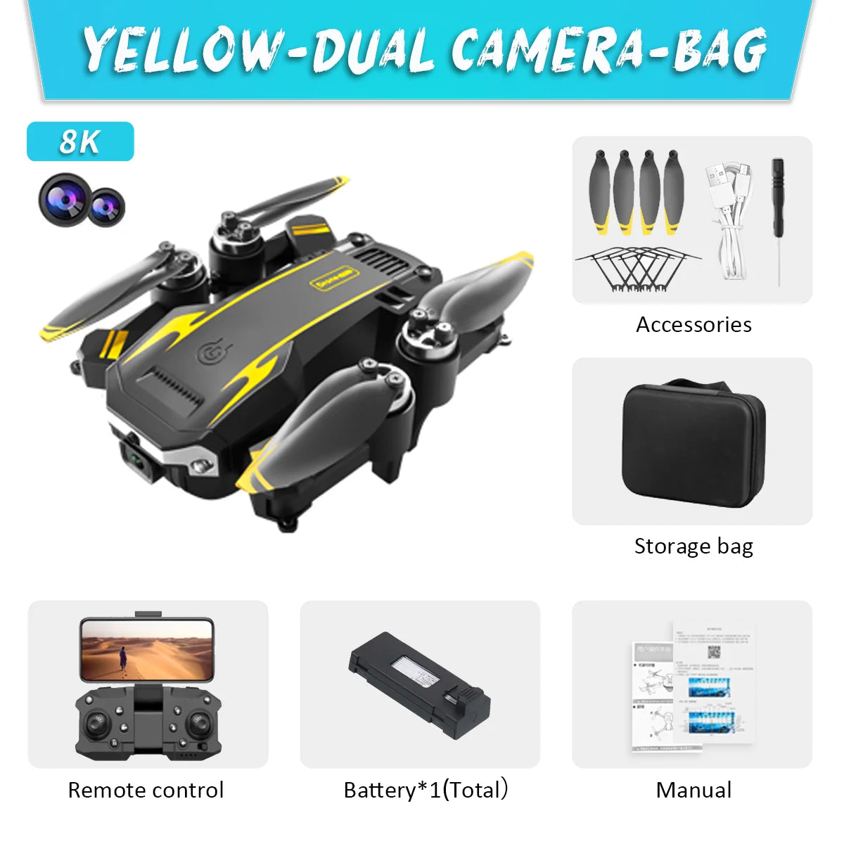 KBDFA New S6 Max Drone 8k Profesional 4K HD Cameras Obstacle Avoidance Aerial Photography Optical flow Foldable Quadcopter