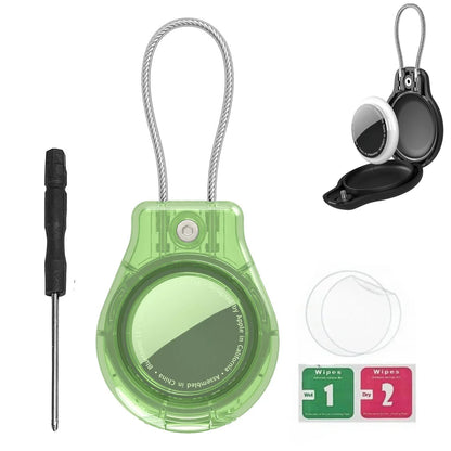 Waterproof AirTag Keychain Holder tag Lock Case Wire Cable,  Anti-Lost Protective Case with Keyring for Luggage, Key, Backpack