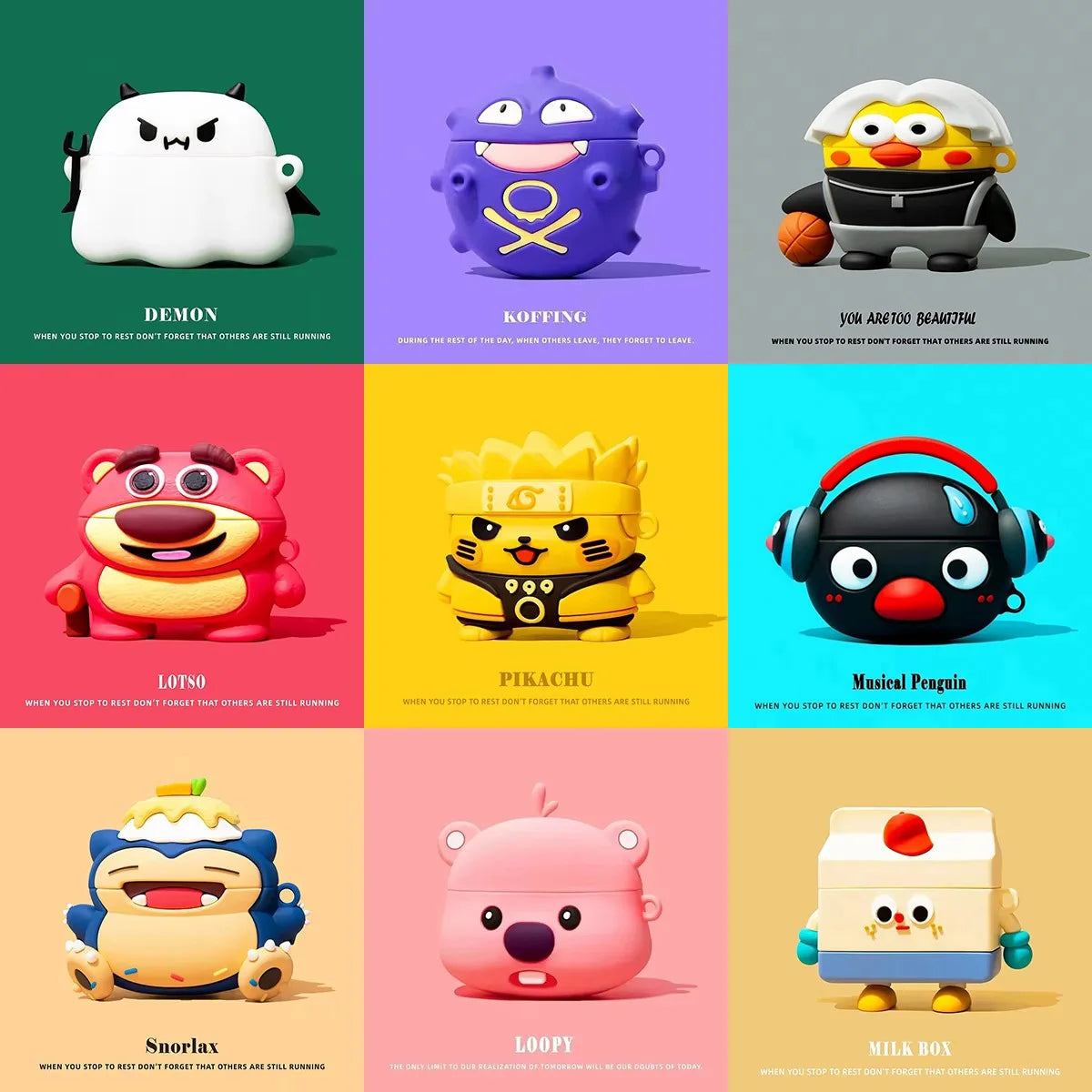 Pokemon Cartoon Case silicone For AirPods 3 Protective sleeve For AirPods Pro 1/2/Pro2 Cover 3D silicone Fall prevention Case