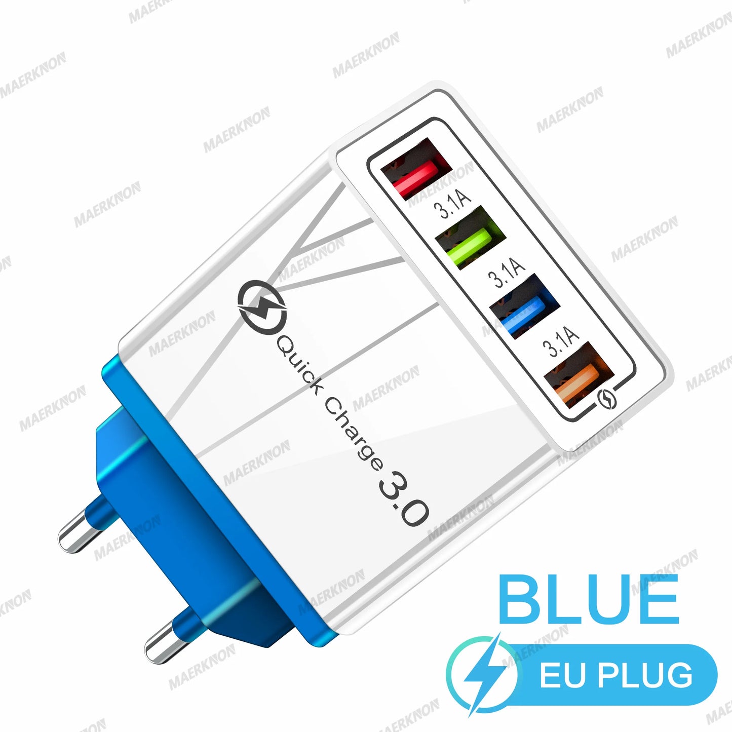 3A USB Charger 4 Ports USB Quick Charge 3.0 EU US Plug For iPhone Samsung Xiaomi Poco Fast Charging Mobile Phone Charger Adapter