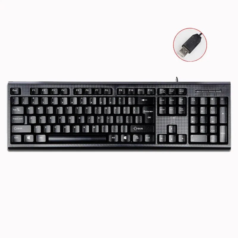 Q9 Single Keyboard USB Square Mouth Business Office Home PS2 Round Hole Wired Desktop Computer