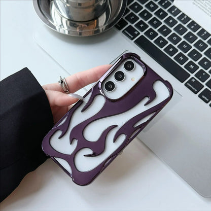 New 3D Flame pattern Case For Samsung Galaxy S25 S24 S22 S23 Ultra Plus A16 A06 A55 Fashion Hollow Slim Shockproof soft Cover