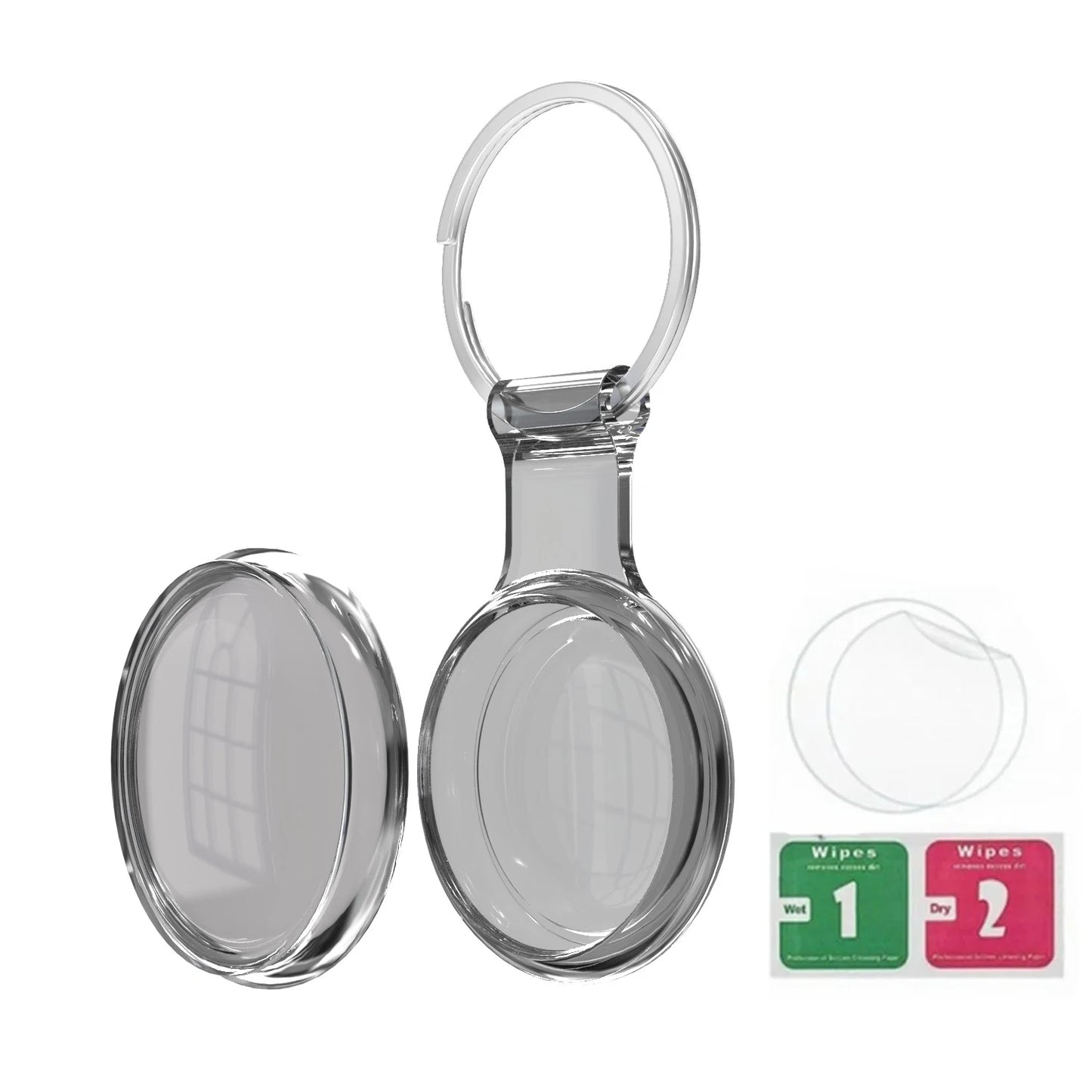 Waterproof AirTag Keychain Holder tag Lock Case Wire Cable,  Anti-Lost Protective Case with Keyring for Luggage, Key, Backpack