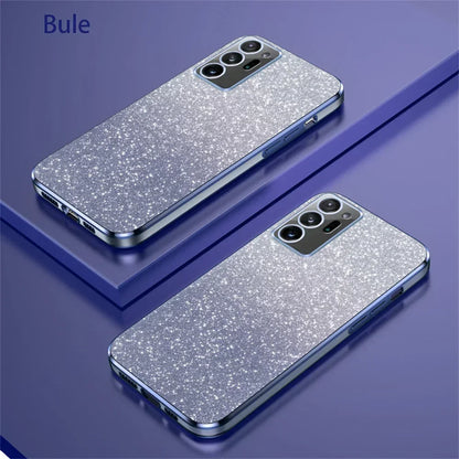 Luxury Gradient Glitter Plating Case For Samsung Galaxy S24 S22 S21 S23 Ultra FE Note 20 10 S10 S20 Plus Silicon Protect Cover