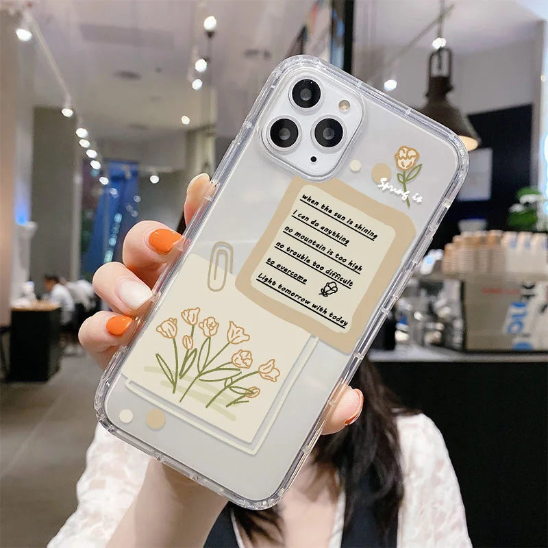 Floral Case For Samsung S23 Ultra S22 S21 S20 FE A54 5G A53 A52 A13 A12 A14 A51 A34 A33 A32 A23 A22 A71 A72 A73 TPU Funda Covers
