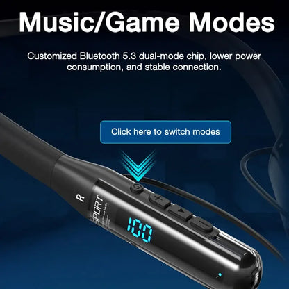 EARDECO 80 Hours Endurance Bluetooth Wireless Headphones with Microphone Neckband Bluetooth 5.3 Earphones Headphones Bass Stereo