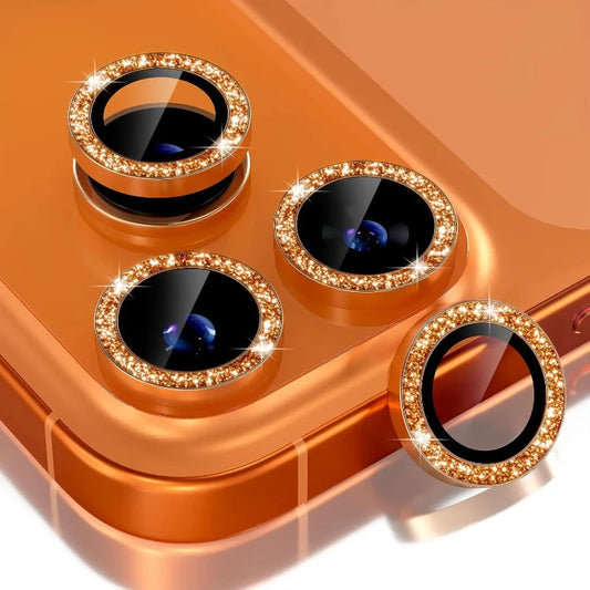 Bling Glitter Diamond Metal Frame Camera Protector For IPhone 18 Pro Max 17 Pro 17 Alloy Lens Tempered Glass Film Ring Cover Cap